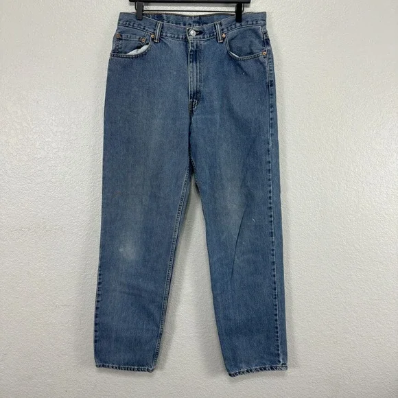 Levi's 550 Straight Jeans Men 36 X 36 (fits 34x34) Blue Denim Cotton Relaxed Fit - Picture 2 of 12